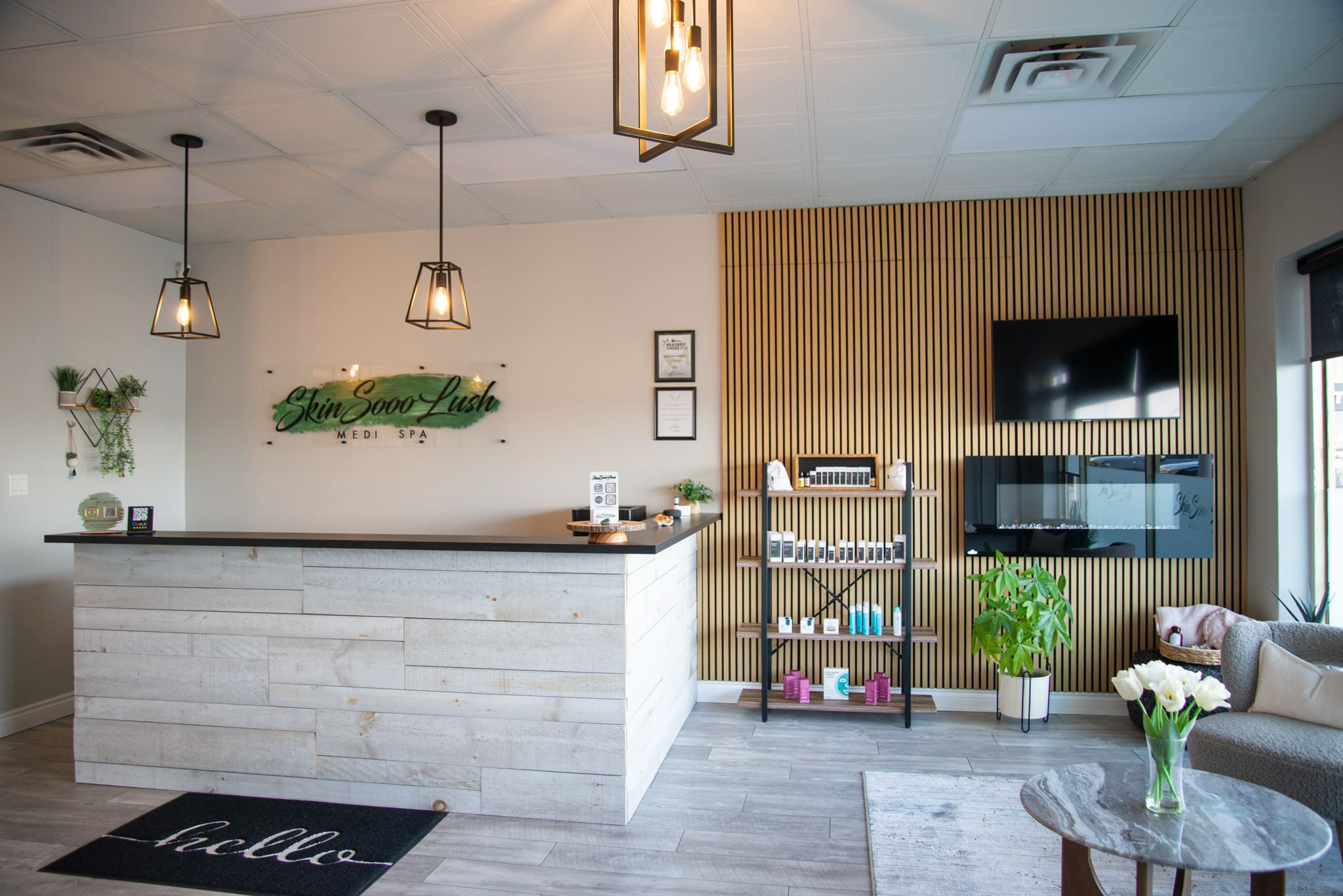 SkinSoooLush Medi Spa reception area in Bolton